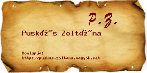 Puskás Zoltána névjegykártya